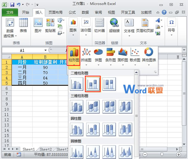 Excel2010图表制作:线柱盈利分析图(图1) Excel2010图表制作:线柱盈利分析图