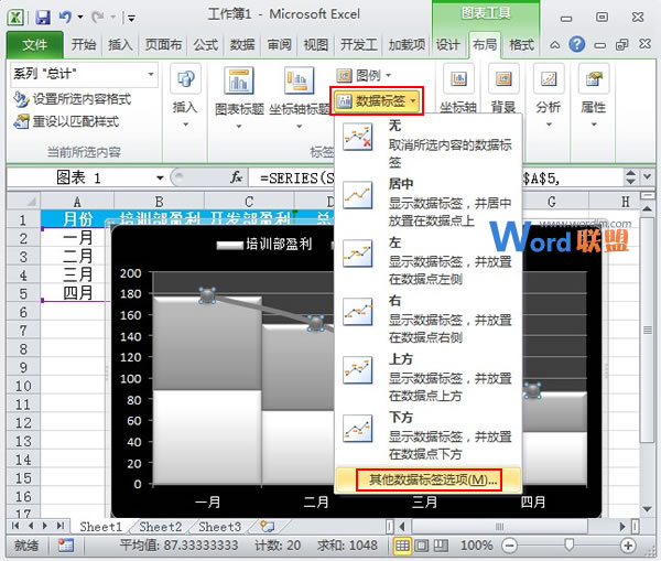 Excel2010图表制作:线柱盈利分析图(图10) Excel2010图表制作:线柱盈利分析图